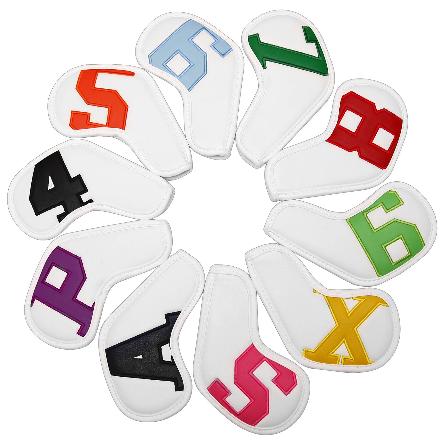 Ensemble de couvre-têtes de fer de Golf 10 pièces (4 ~ 9, P, A, S, X) Style Simple imperméable en cuir PU