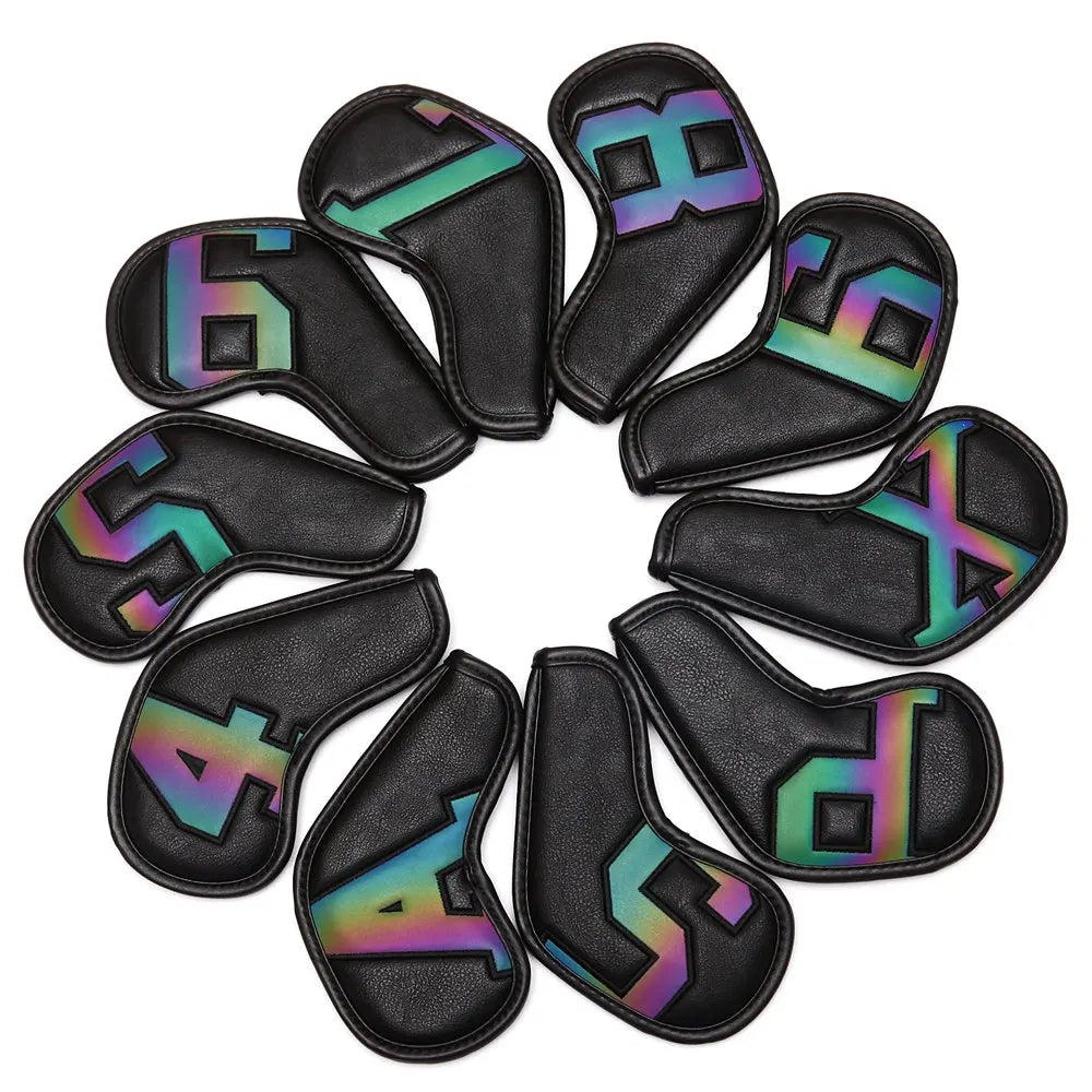 Ensemble de couvre-têtes de fer de Golf 10 pièces (4 ~ 9, P, A, S, X) Style Simple imperméable en cuir PU