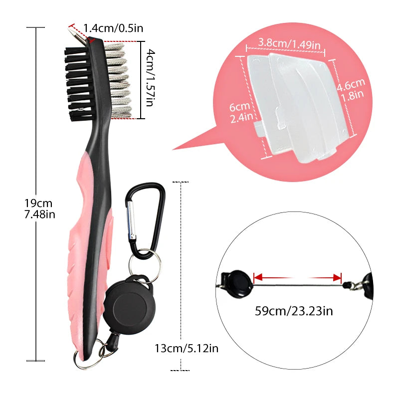 Nettoyeur de Club de Golf, brosse de nettoyage avec mousqueton, aiguiseur de rainure, accessoires de sport de Golf multi-styles