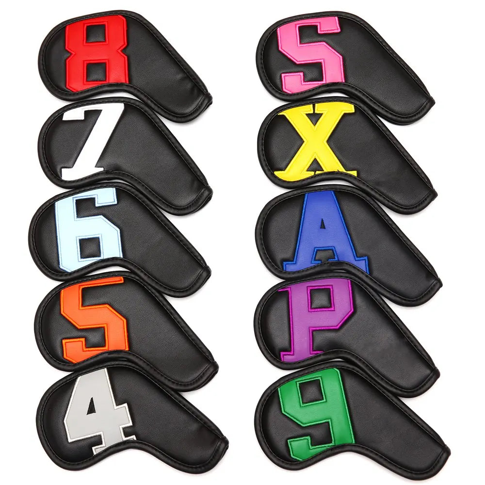 Ensemble de couvre-têtes de fer de Golf 10 pièces (4 ~ 9, P, A, S, X) Style Simple imperméable en cuir PU