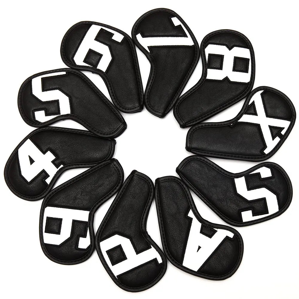 Ensemble de couvre-têtes de fer de Golf 10 pièces (4 ~ 9, P, A, S, X) Style Simple imperméable en cuir PU