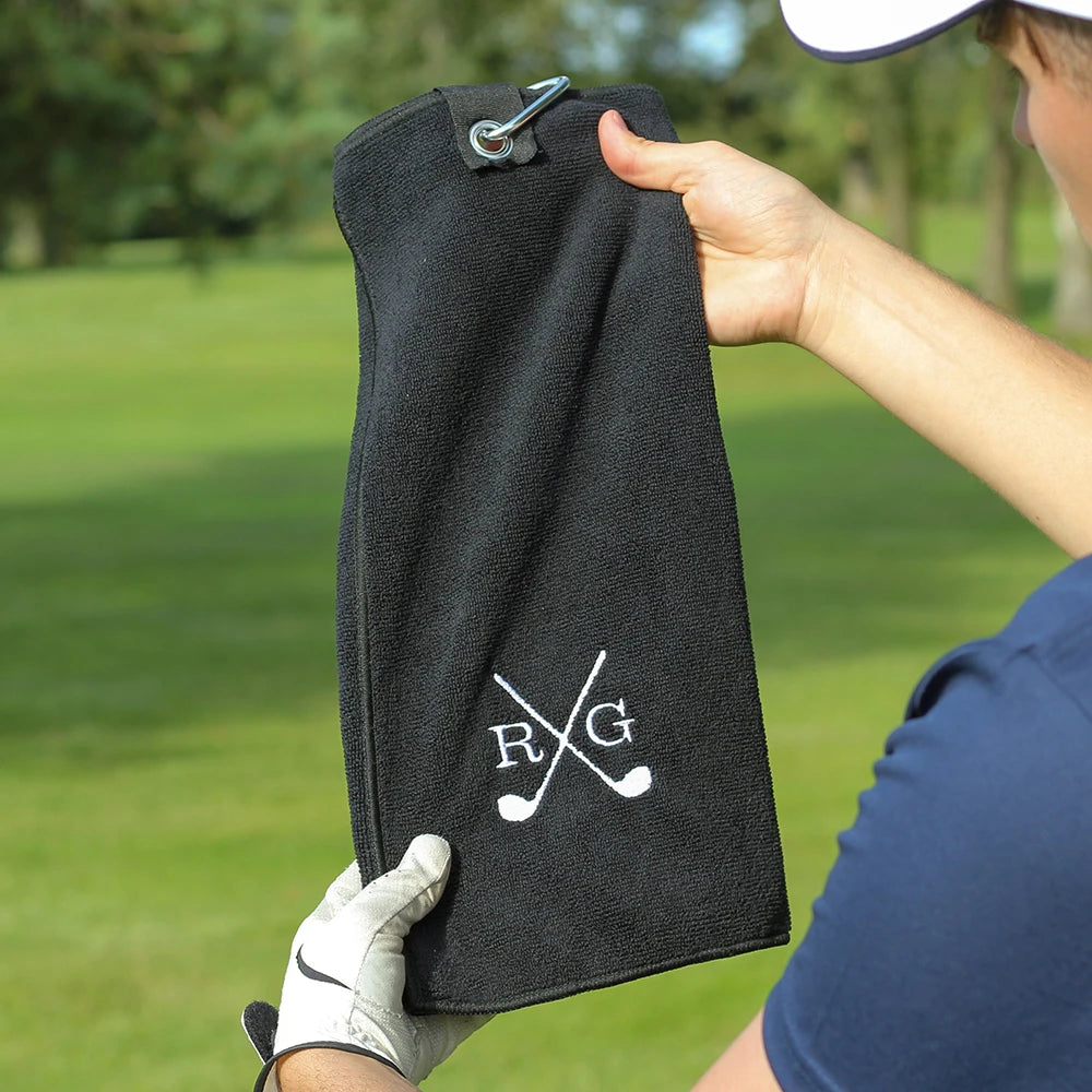 Serviette de golf brodée personnalisée