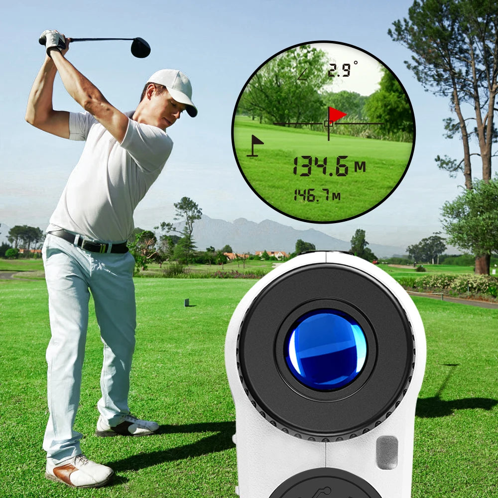 Télémètre laser de golf monoculaires à grossissement 6X, télémètre télescopique pour sports de plein air, 600m, 1000m