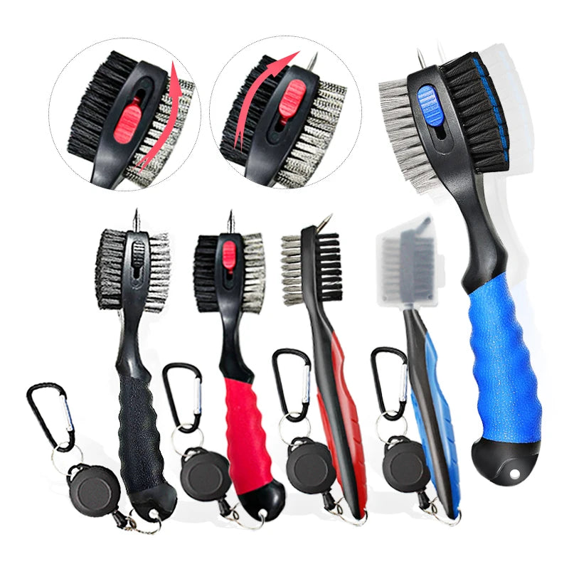 Nettoyeur de Club de Golf, brosse de nettoyage avec mousqueton, aiguiseur de rainure, accessoires de sport de Golf multi-styles