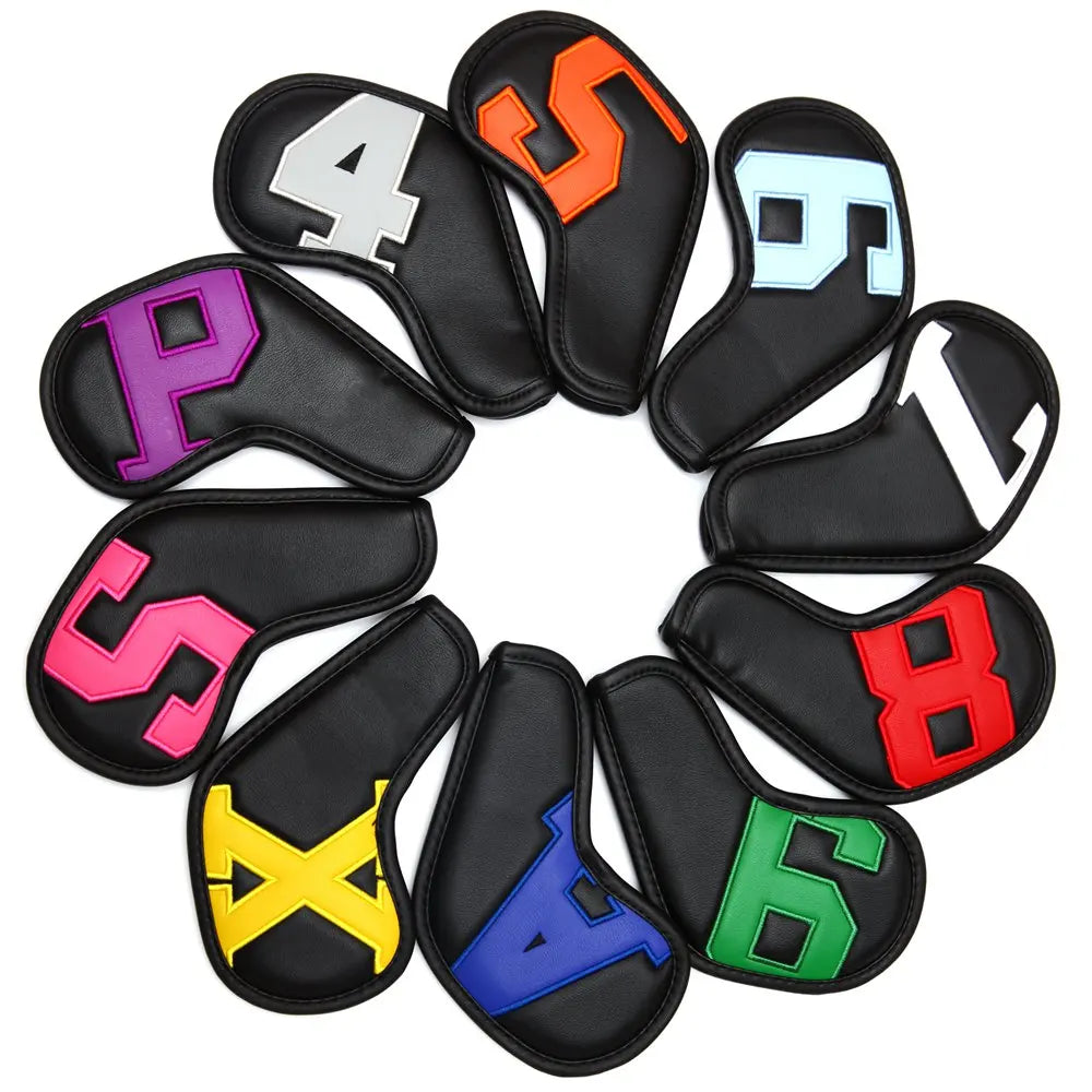 Ensemble de couvre-têtes de fer de Golf 10 pièces (4 ~ 9, P, A, S, X) Style Simple imperméable en cuir PU